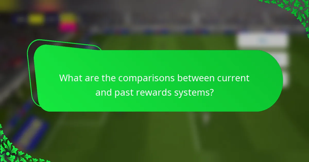 What are the comparisons between current and past rewards systems?