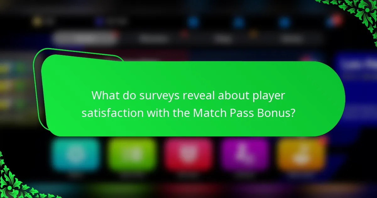 What do surveys reveal about player satisfaction with the Match Pass Bonus?