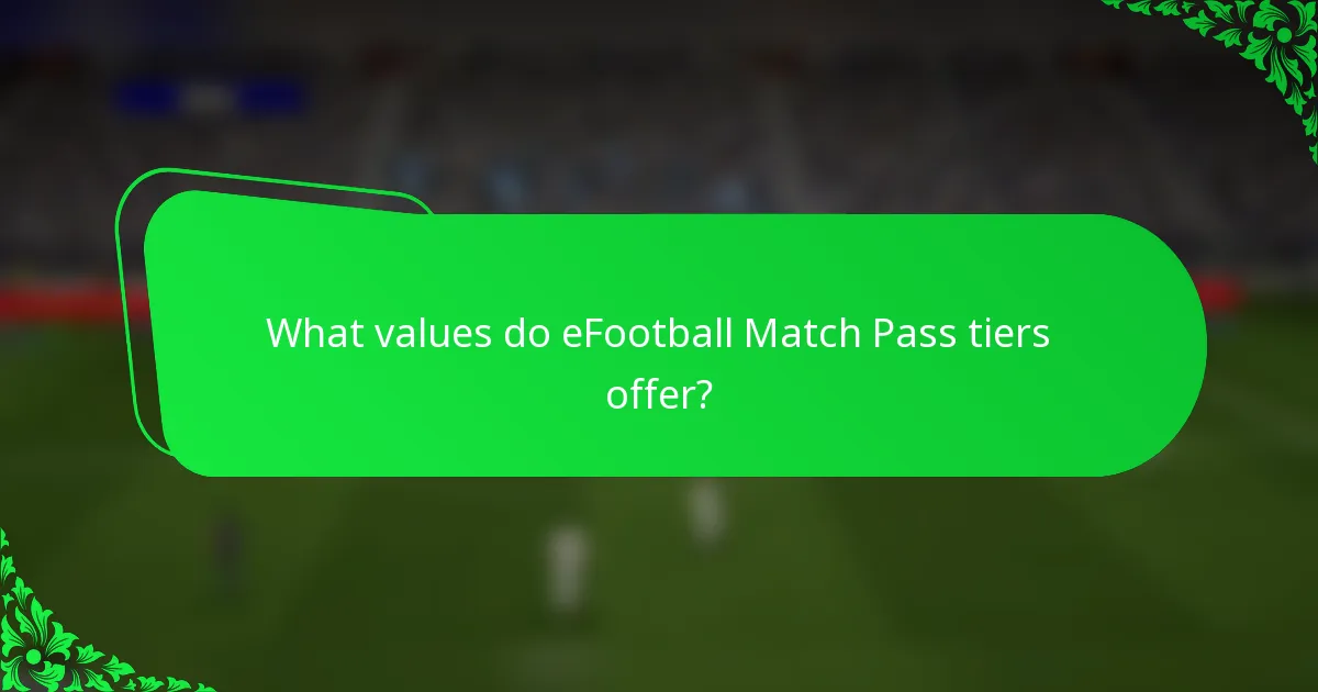 What values do eFootball Match Pass tiers offer?